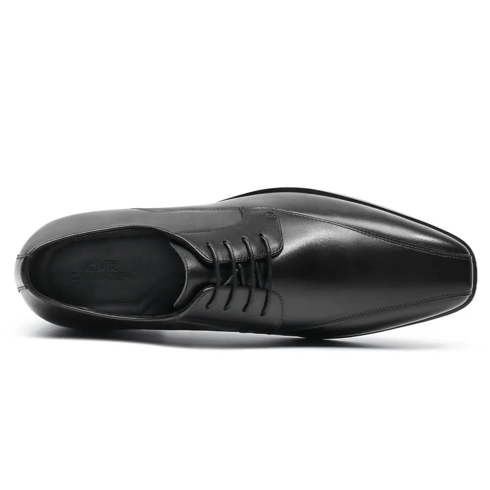 7 CM/2.76 Inches CMR CHAMARIPA Black Calfskin Derby Shoes