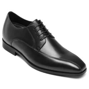 7 CM/2.76 Inches CMR CHAMARIPA Black Calfskin Derby Shoes