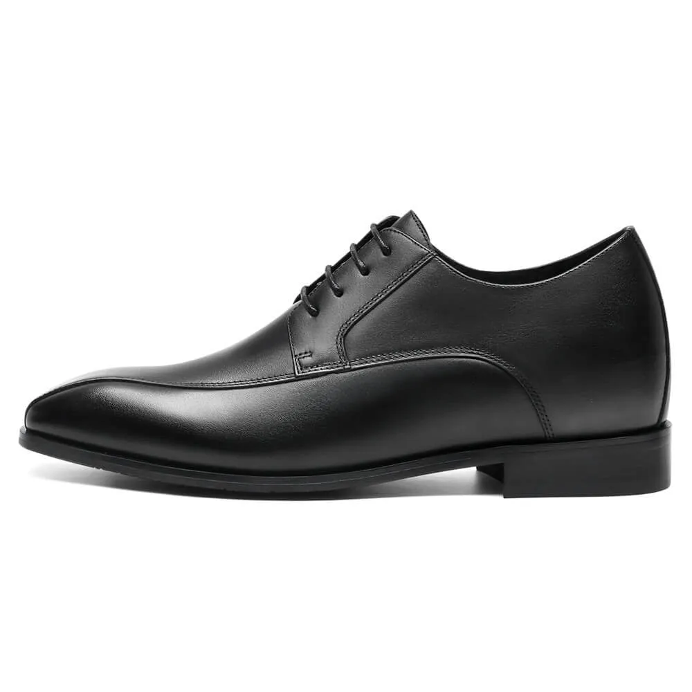 7 CM/2.76 Inches CMR CHAMARIPA Black Calfskin Derby Shoes