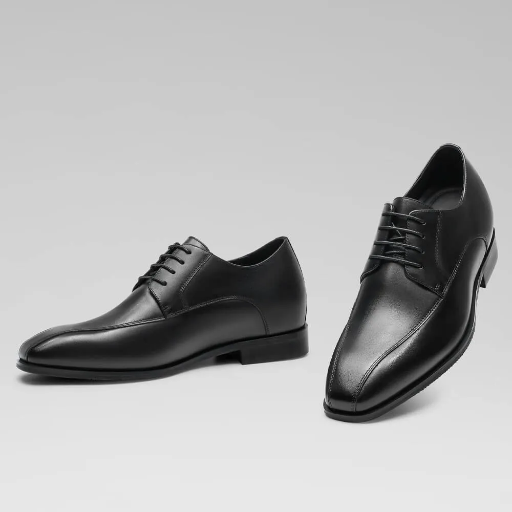 7 CM/2.76 Inches CMR CHAMARIPA Black Calfskin Derby Shoes