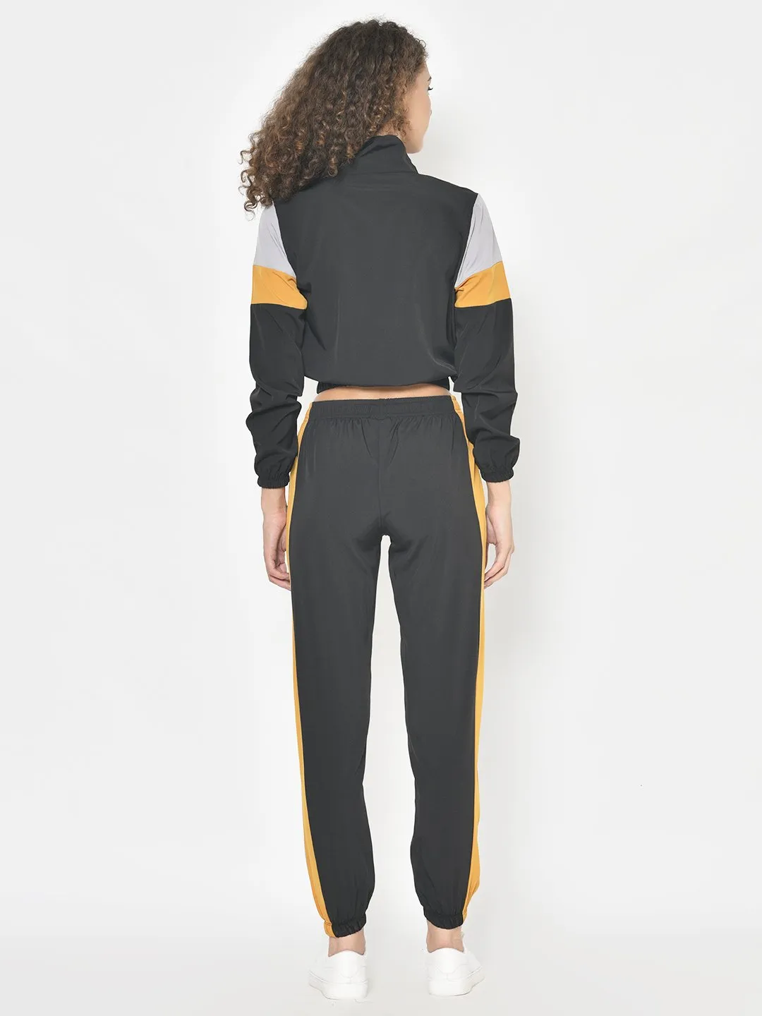 AmericanElmWomen's Black Stretchable Stylish Tracksuits