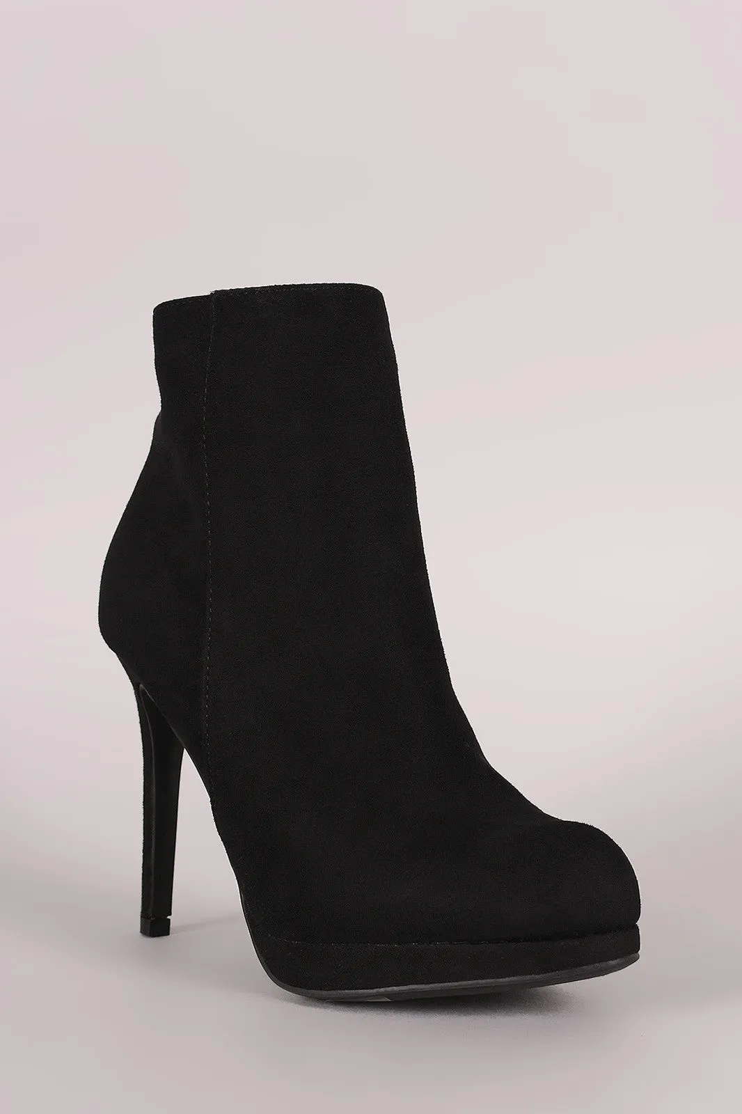 Anne Michelle Suede Stiletto Platform Booties