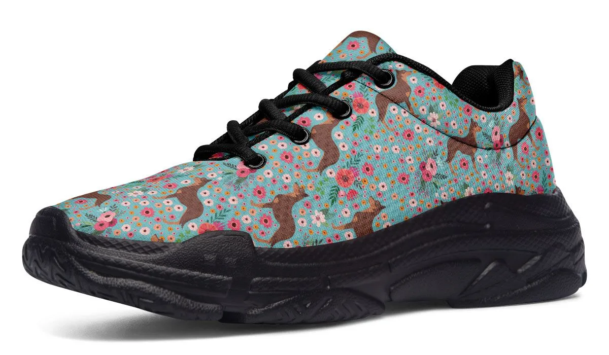 Australian Kelpie Flower Chunky Sneakers