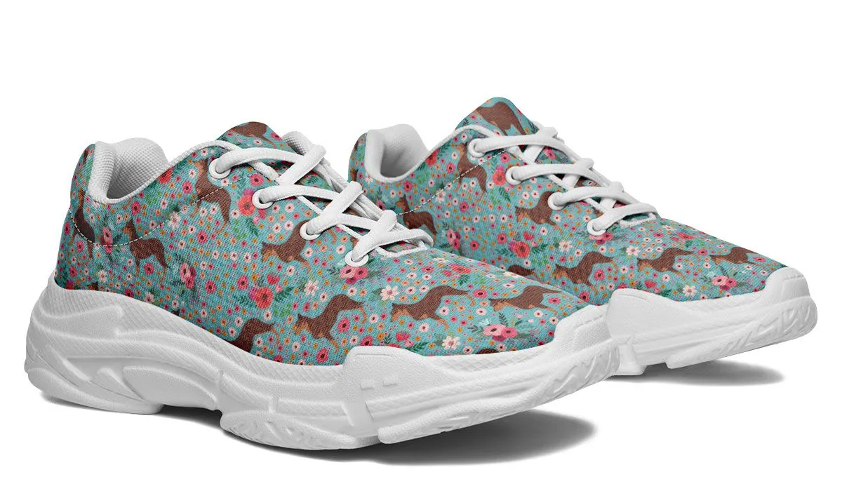 Australian Kelpie Flower Chunky Sneakers