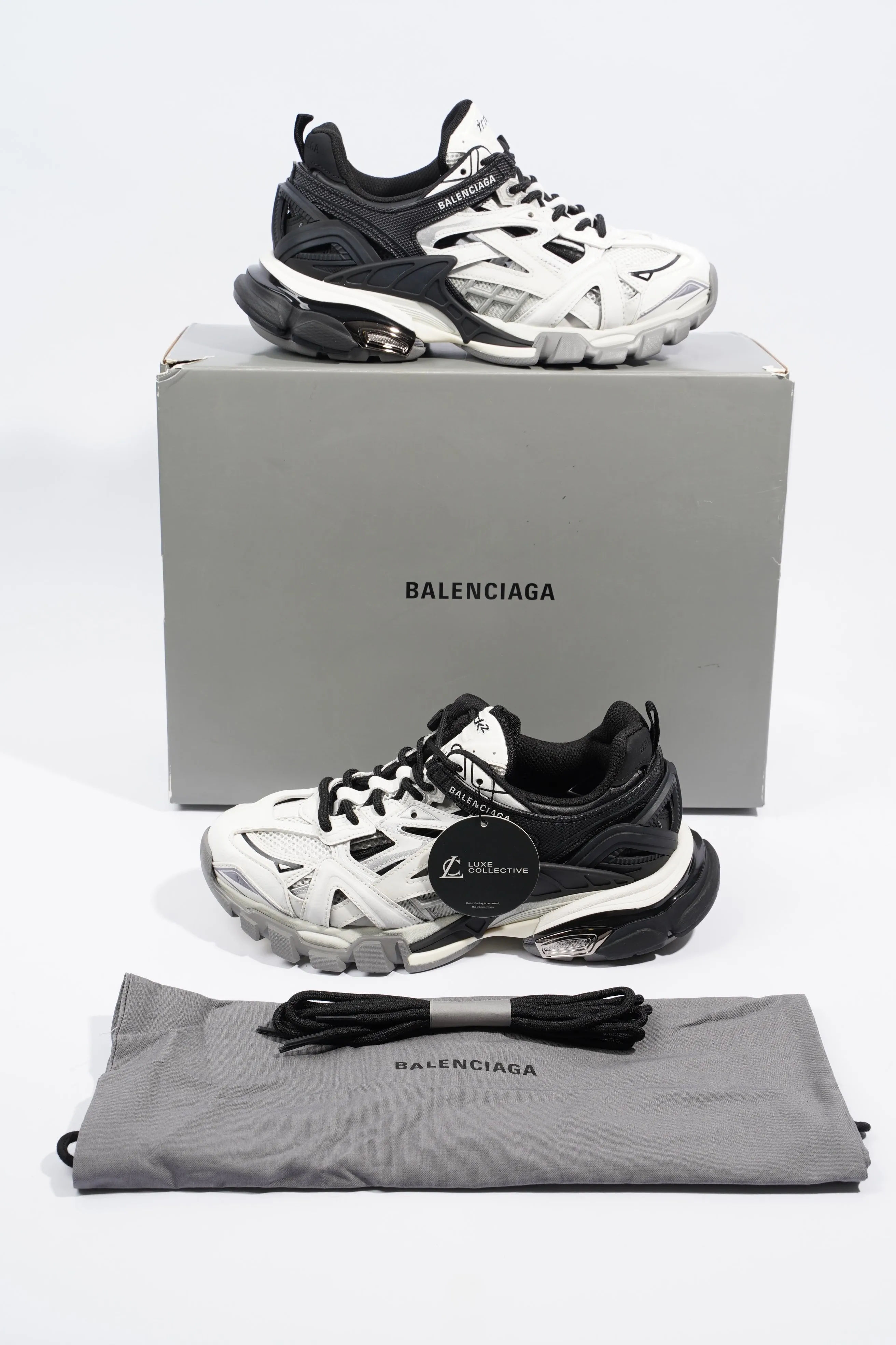 Balenciaga Track2 White / Black Canvas EU 38 UK 5