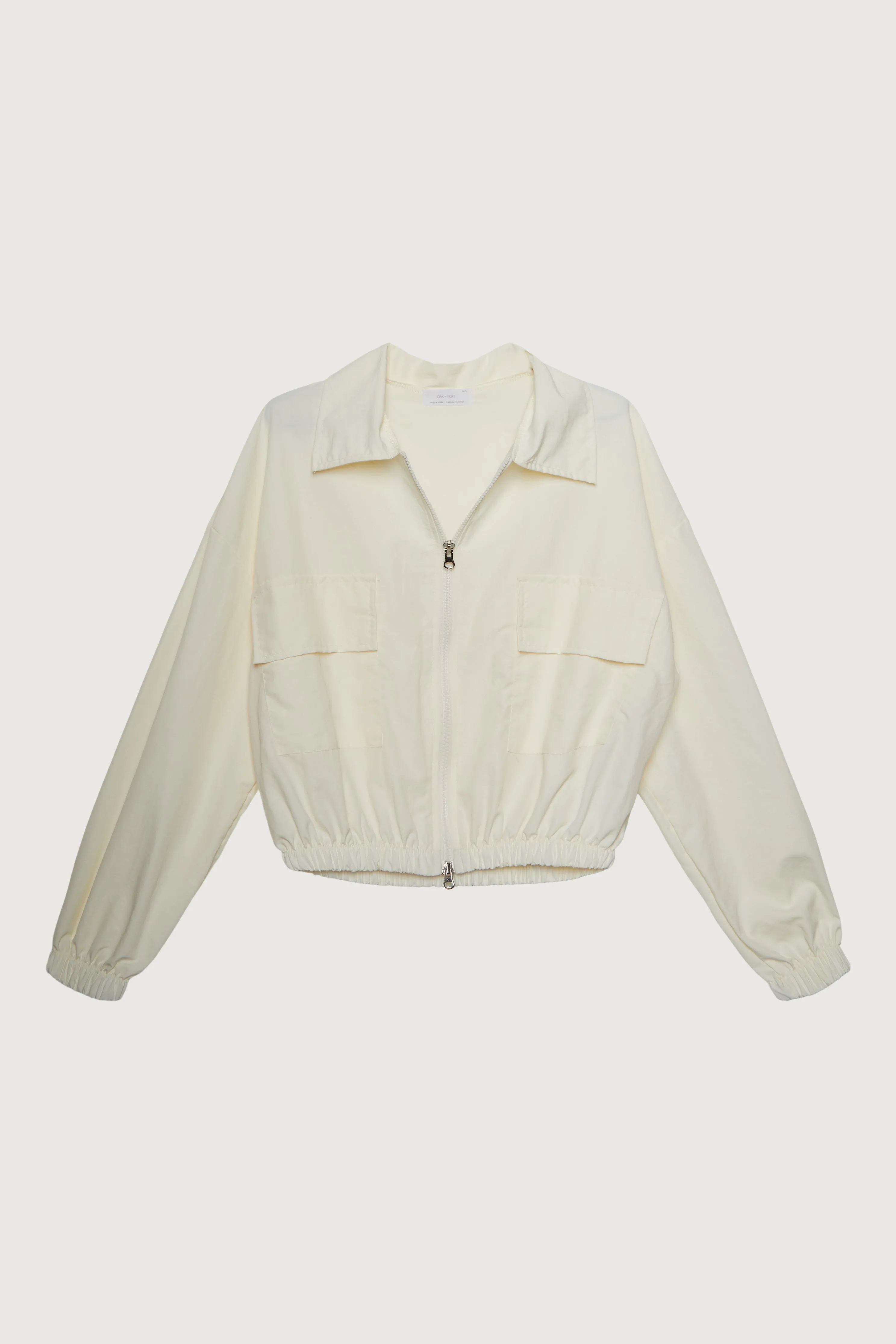 CROPPED COLLARED NYLON JACKET