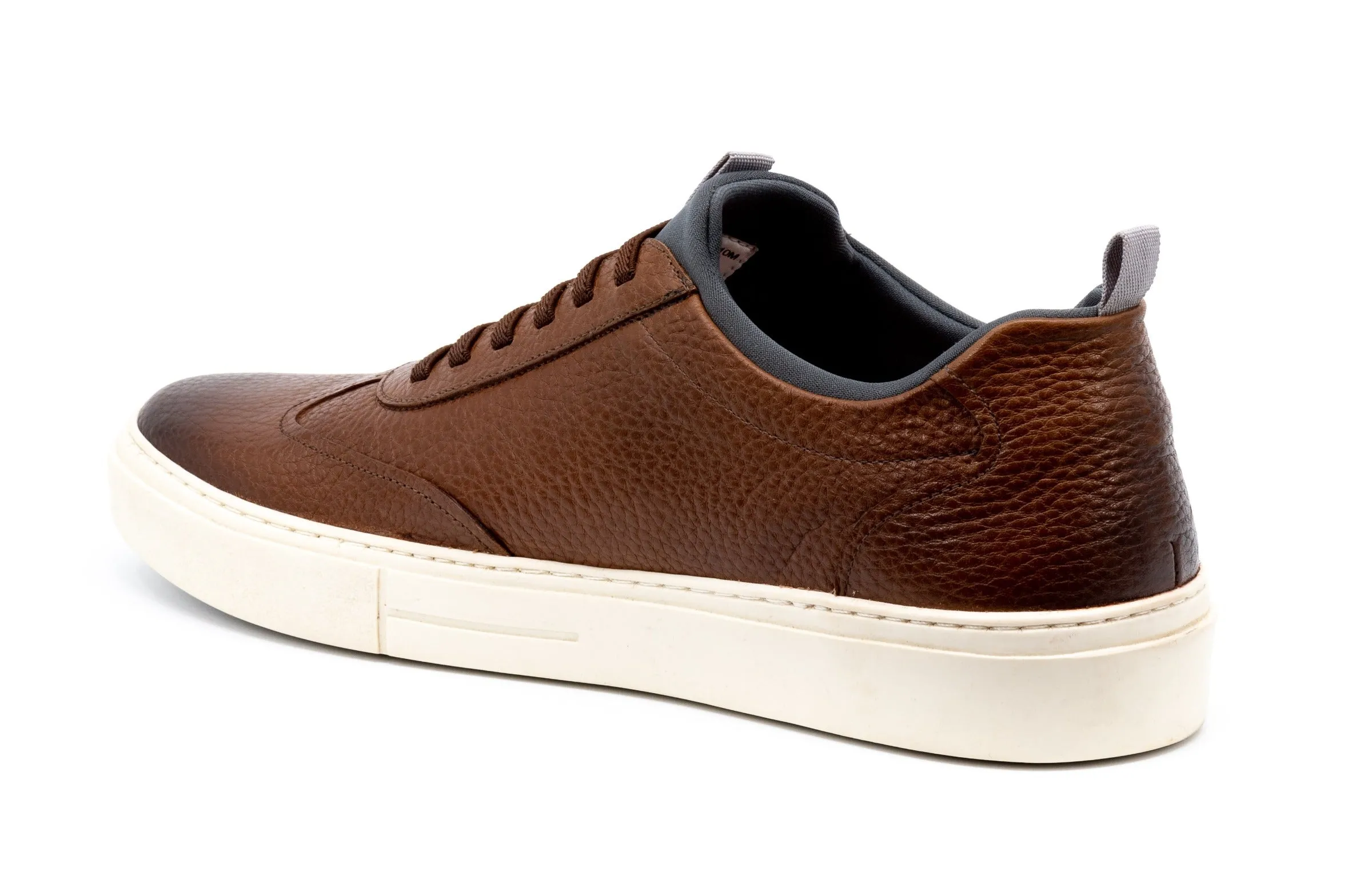 David Pebble Grain Sneakers - Whiskey