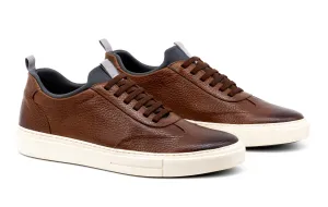 David Pebble Grain Sneakers - Whiskey