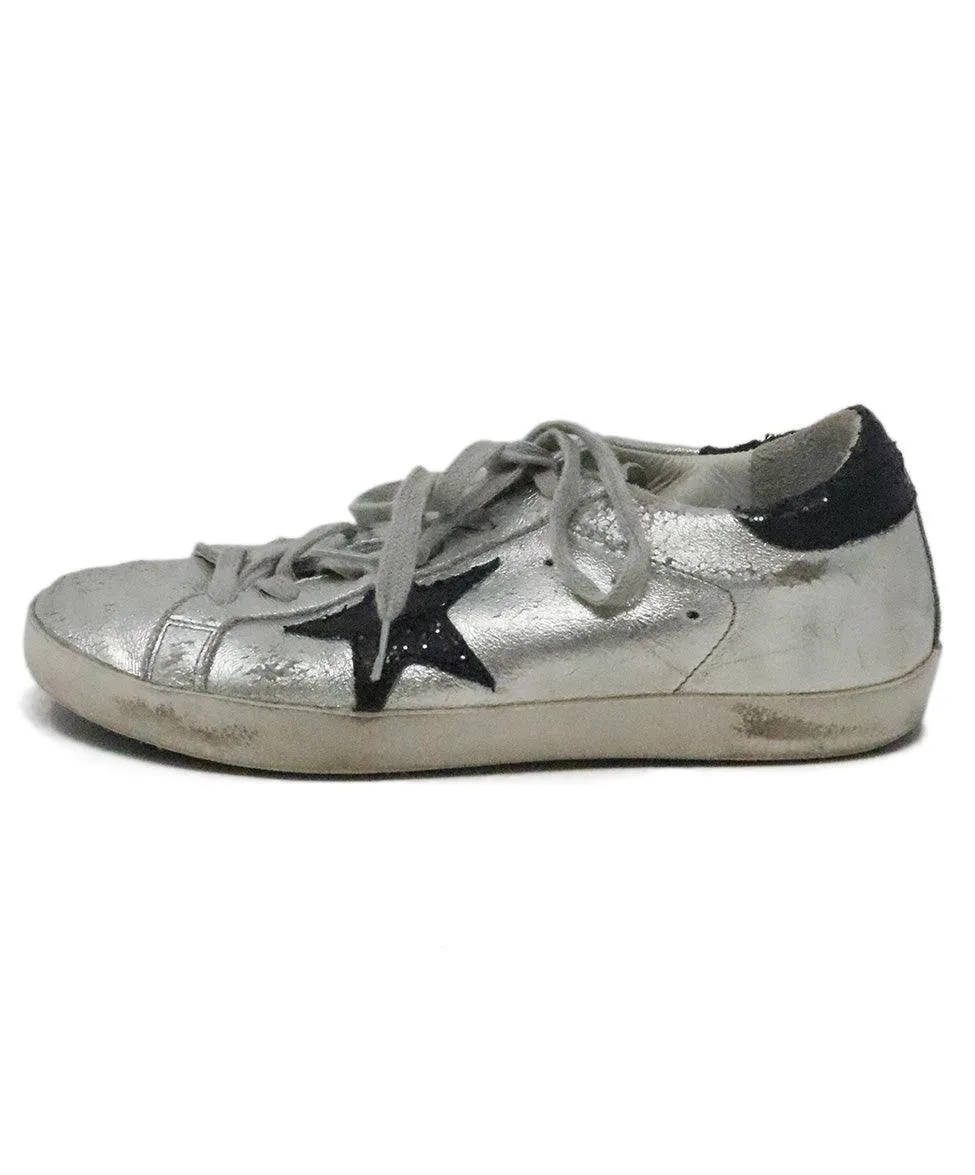 Golden Goose Silver & Black Sneakers sz 7