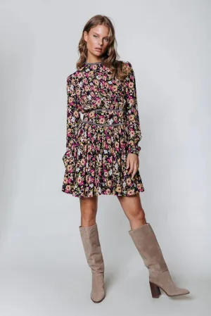 Grace Flower Beads Mini Dress - Zwart Dessin