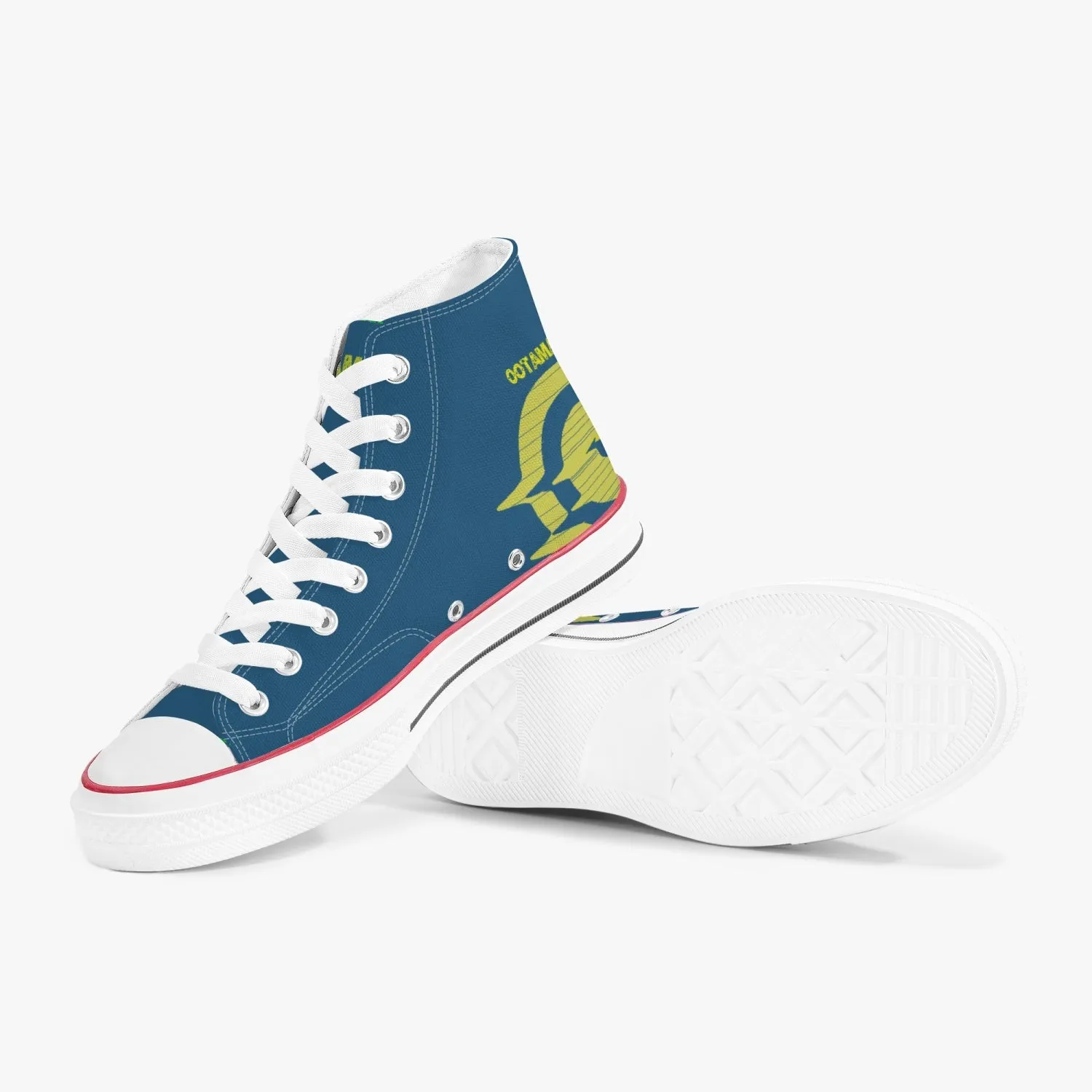 High-Top Canvas Shoes - Blue/Yellow logo