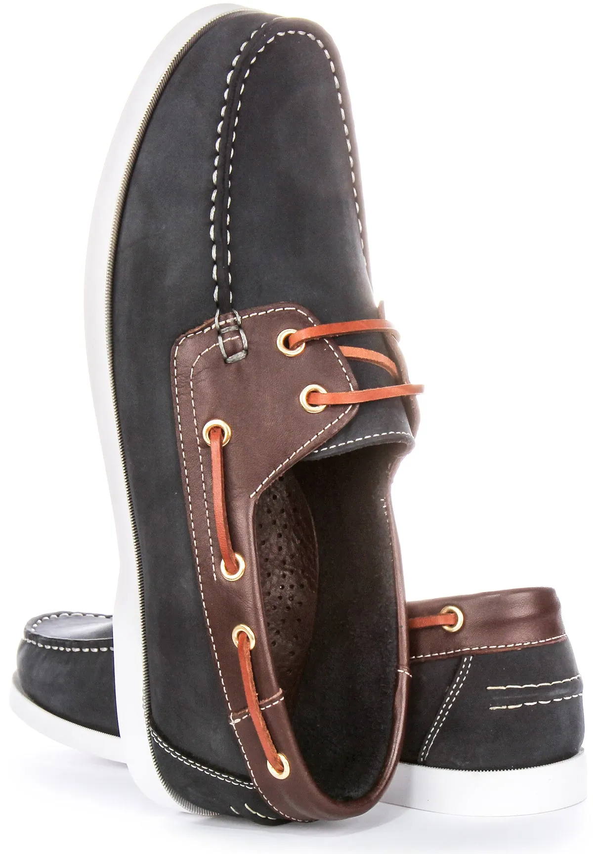 Justinreess England Bay In Navy Brown For Men