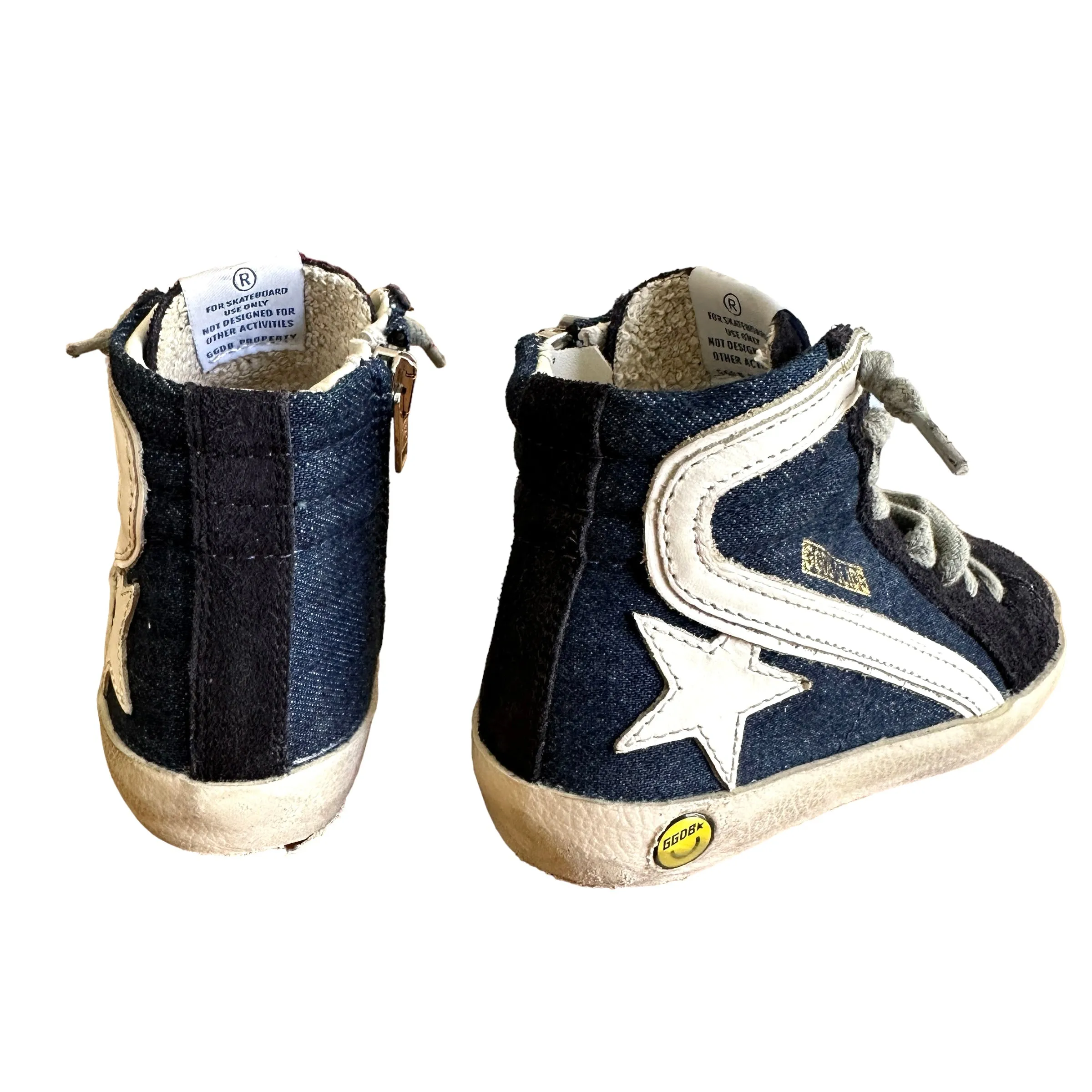 Kids Denim High-Top Sneakers - 25