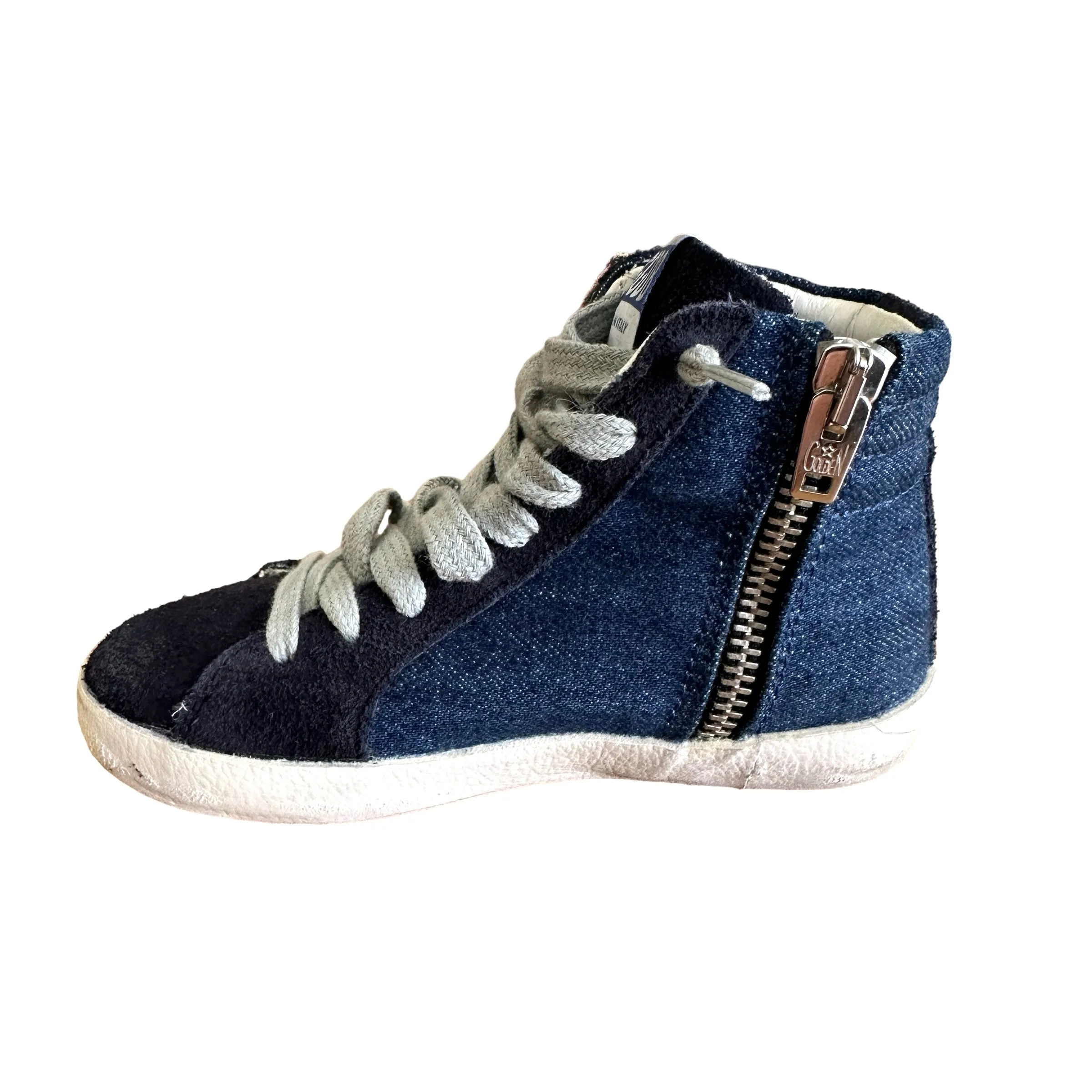 Kids Denim High-Top Sneakers - 25