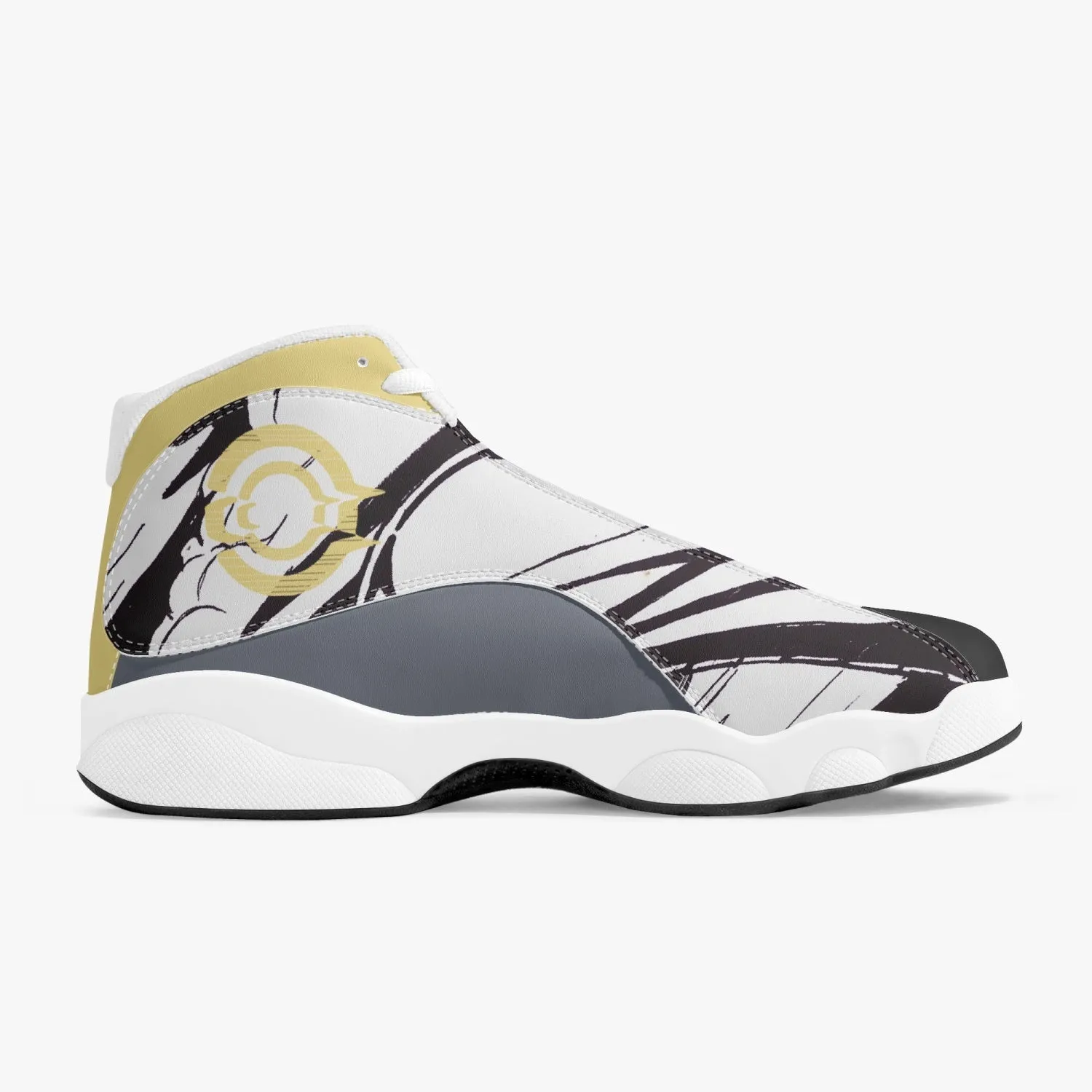 Leather Basketball Sneakers - Black-Yellow