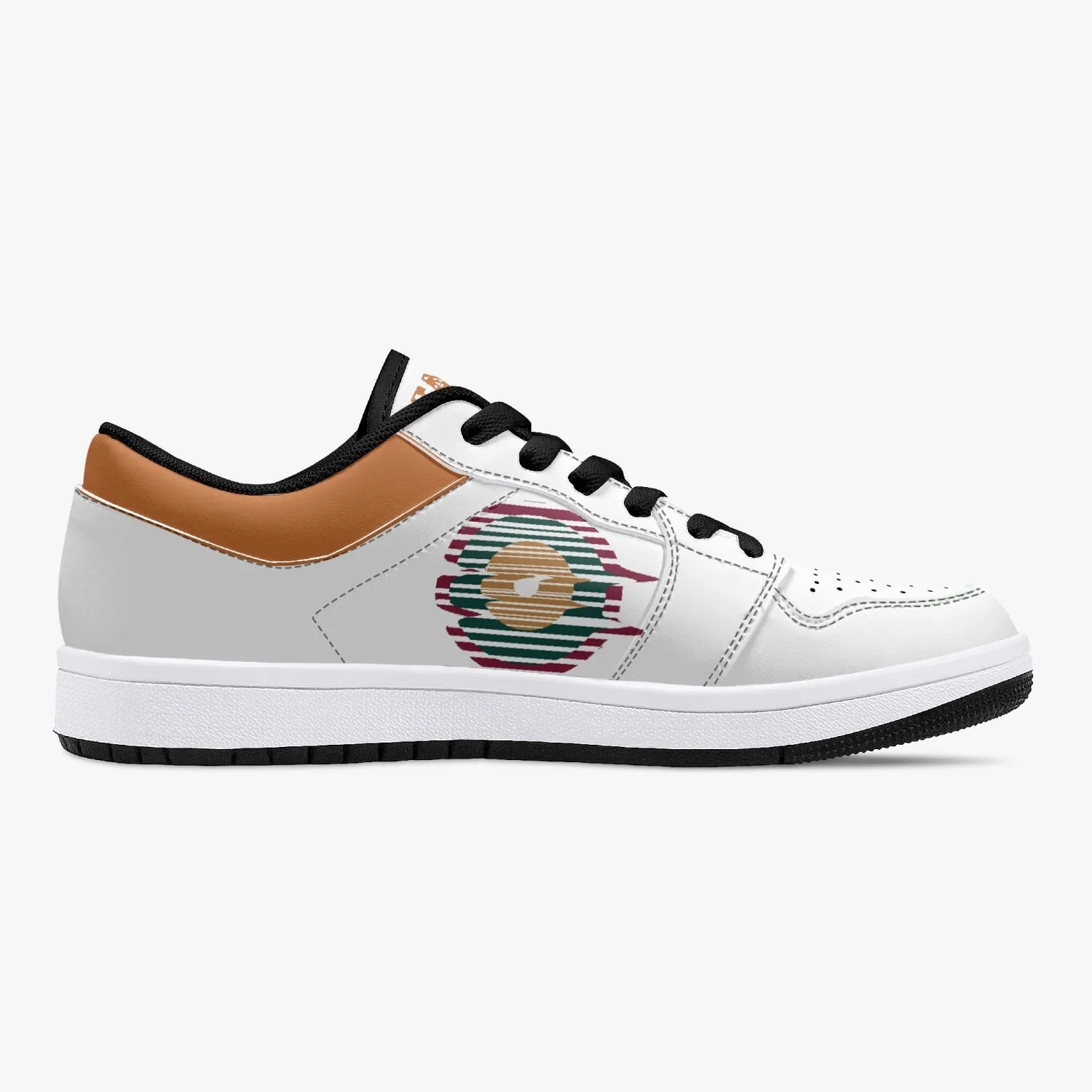 Low-Top Leather Sneakers - White/Colors