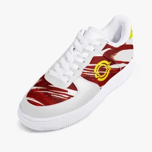 Low-Top Leather Sports Sneakers Red Cloud