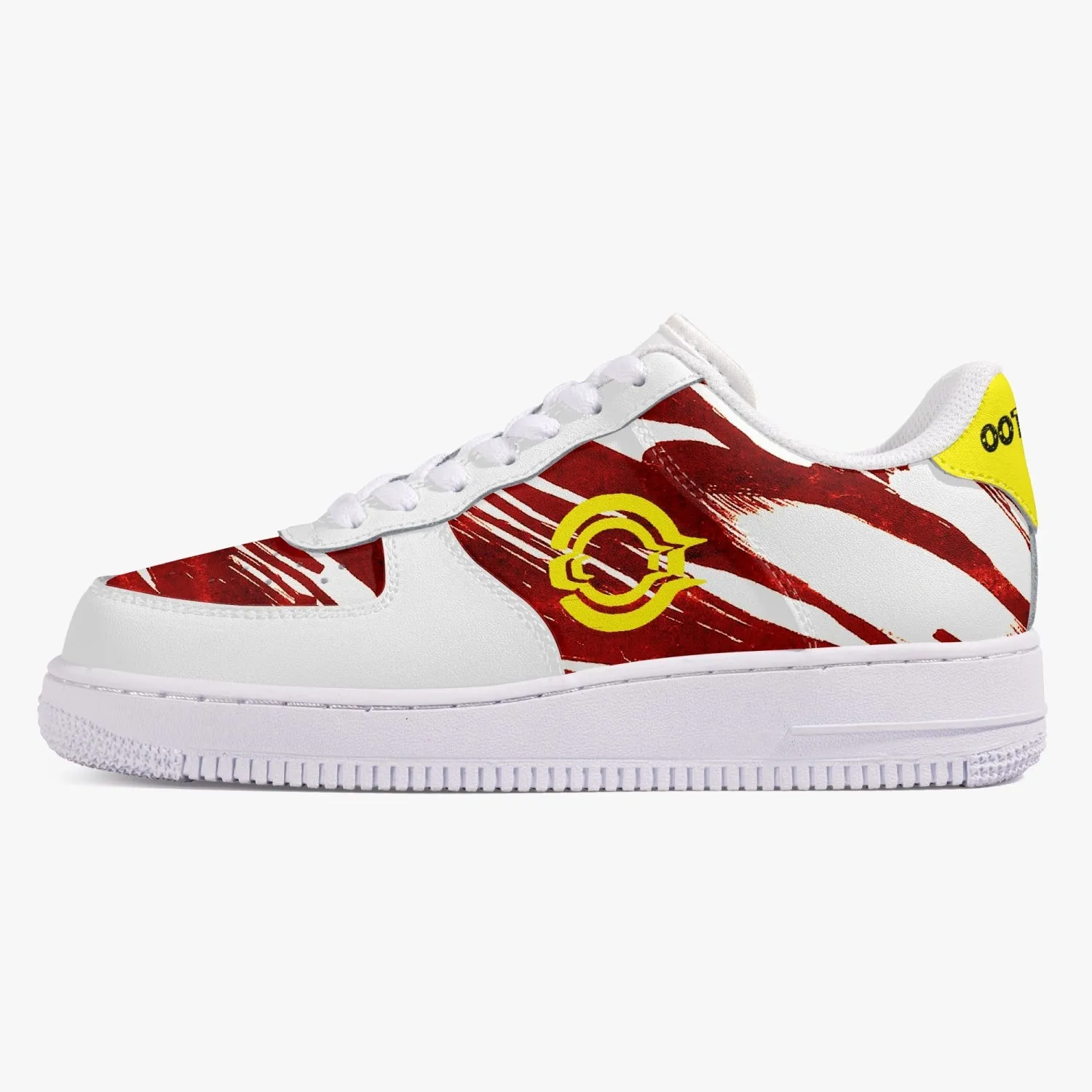 Low-Top Leather Sports Sneakers Red Cloud