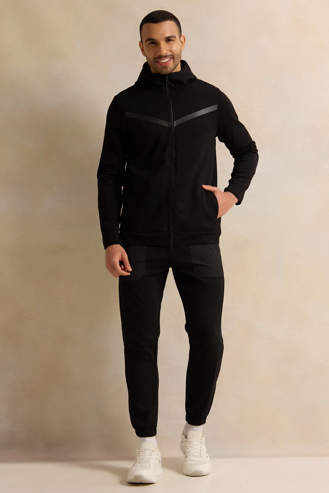 Men Black Active Track Pants