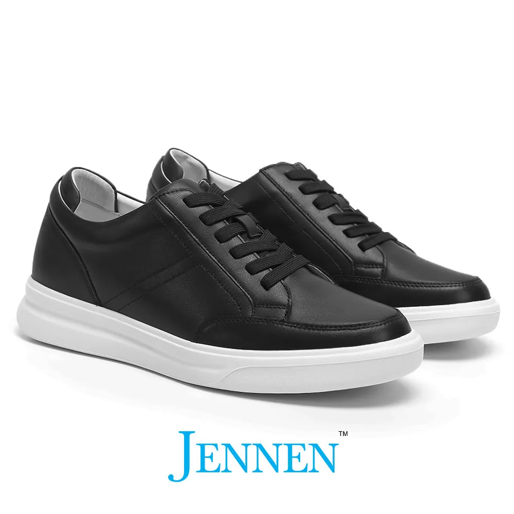 Mr. Federer 7cm | 2.8 inches Timeless Black Elevated Casual Shoes