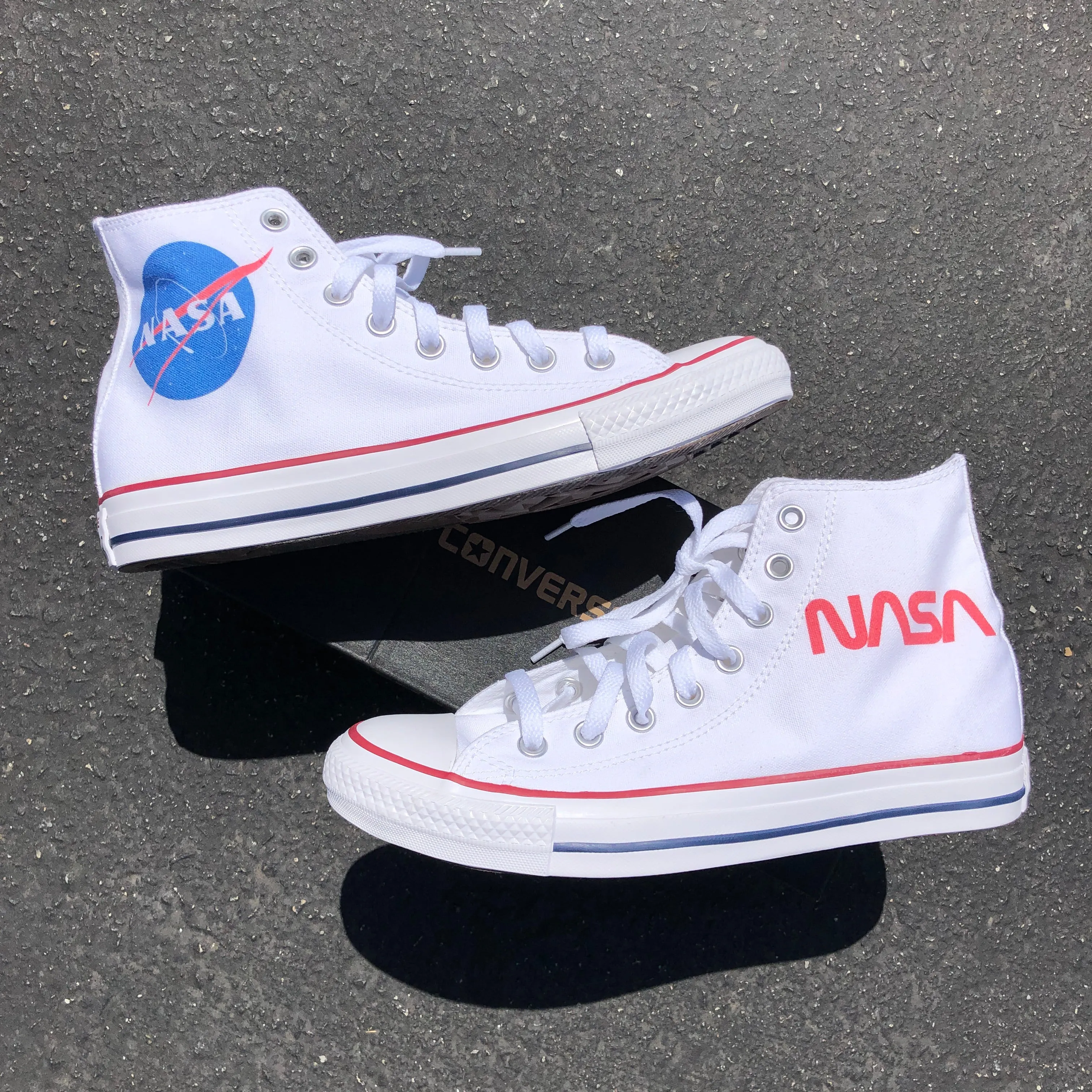 NASA Sneakers - Custom White High Tops