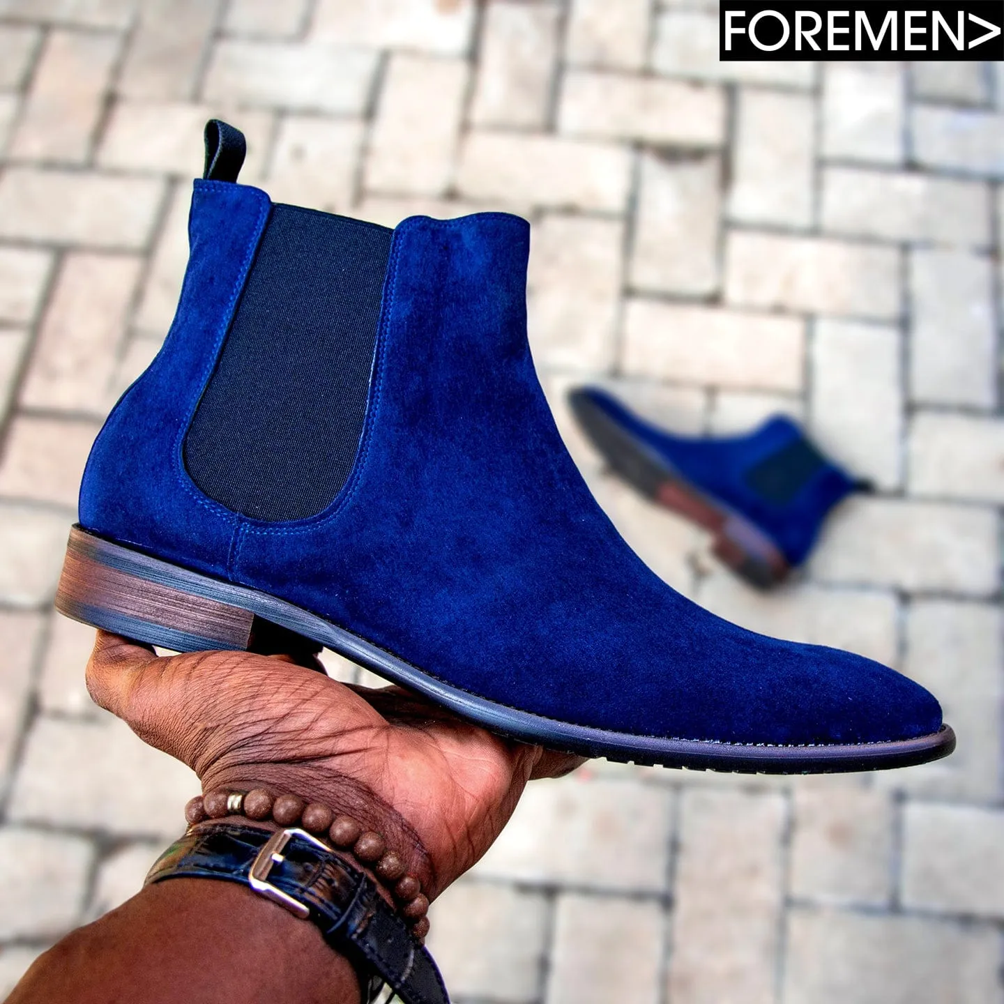 PARIS | Blue Suede Chelsea Boot