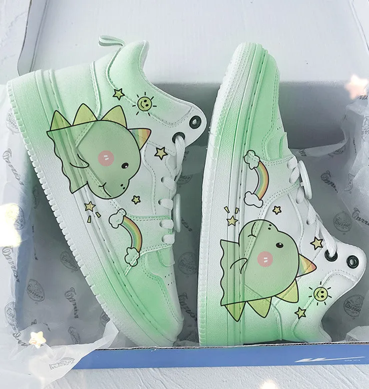 Preppy High Tops sneakers Lovely Dinosaur Shoes