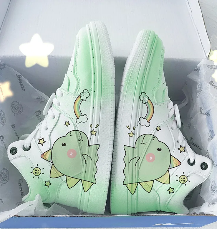 Preppy High Tops sneakers Lovely Dinosaur Shoes