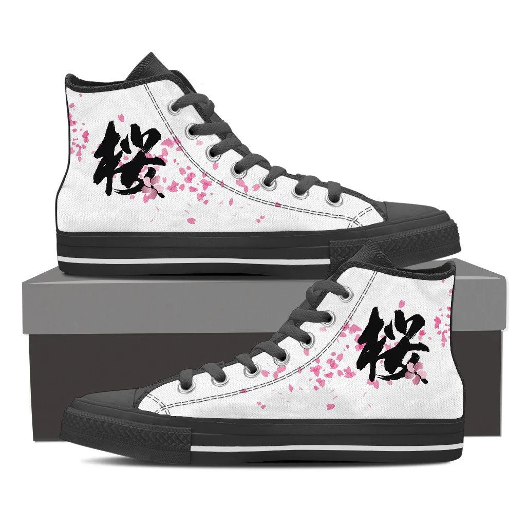 "Sakura" Kanji High Top Shoes - Womens