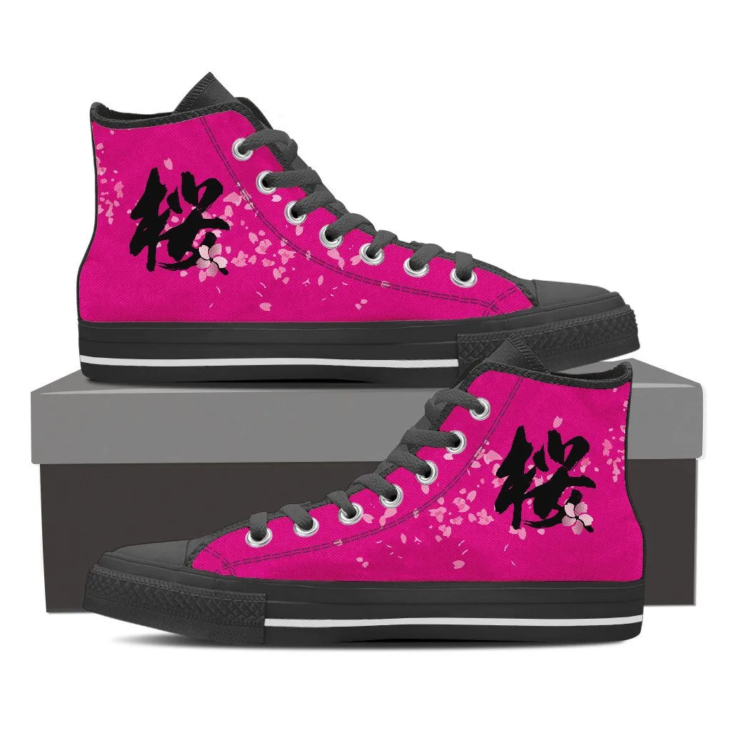 "Sakura" Kanji High Top Shoes - Womens