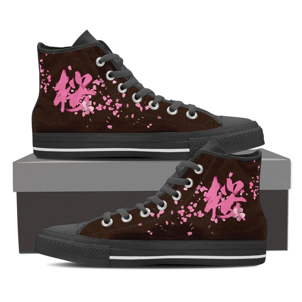 "Sakura" Kanji High Top Shoes - Womens