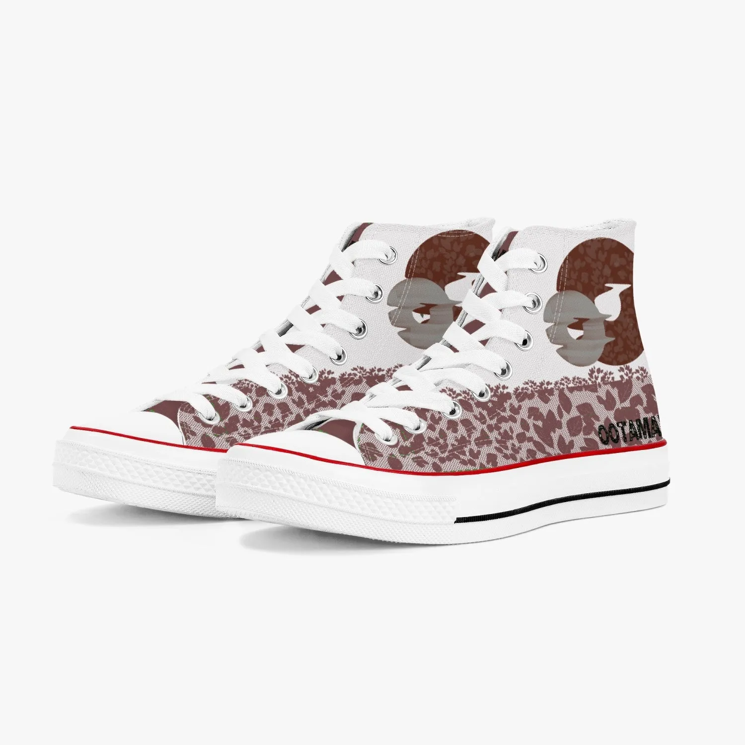 Red leaves High-Top Canvas Shoes