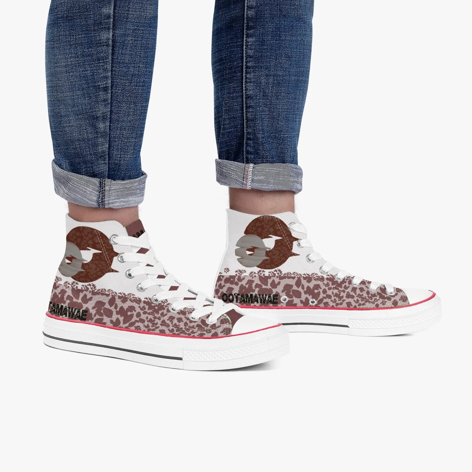 Red leaves High-Top Canvas Shoes