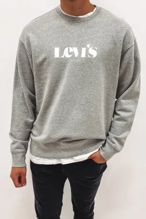 Relaxed Graphic Crew Neck Sweatshirt Grey Marle