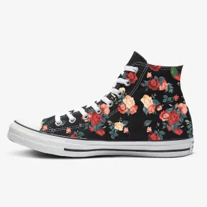 Rose Pattern - Custom Black High Tops