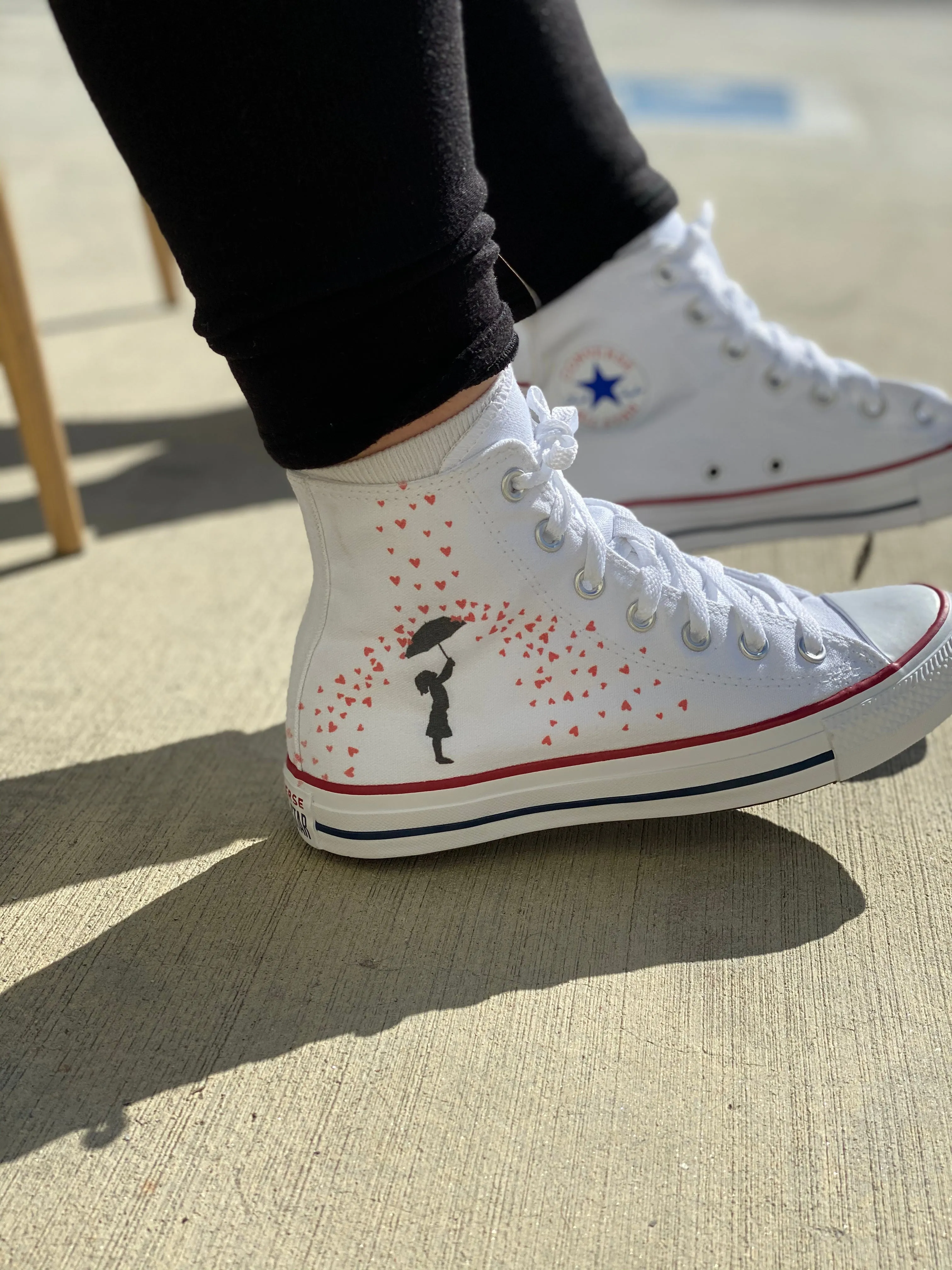 Showered in Love Valentine's Day White High Tops