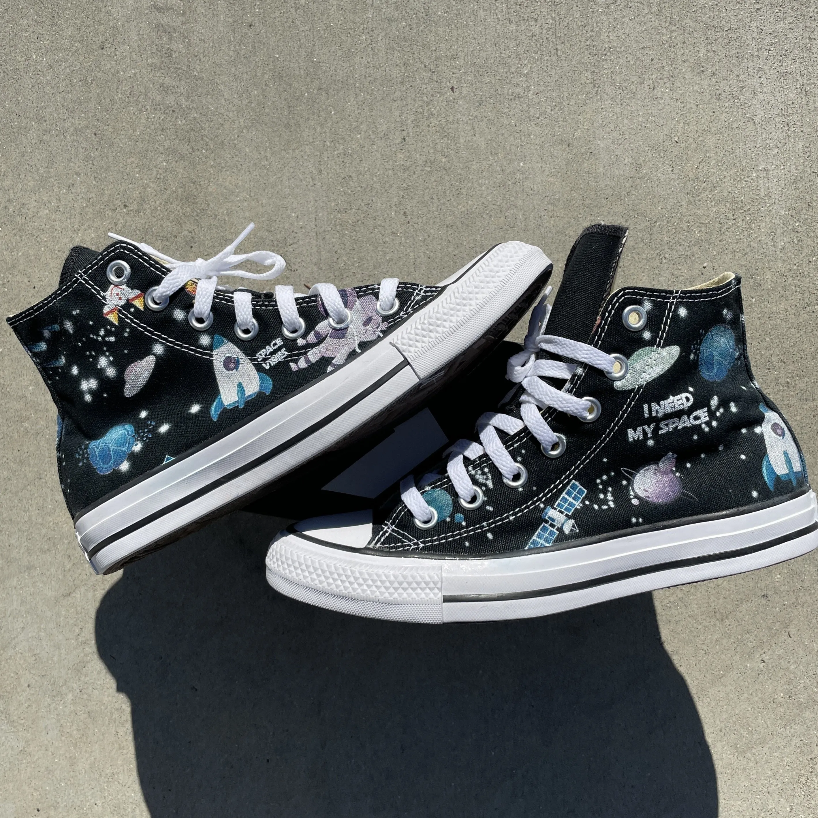 Space Cartoon Custom High Tops