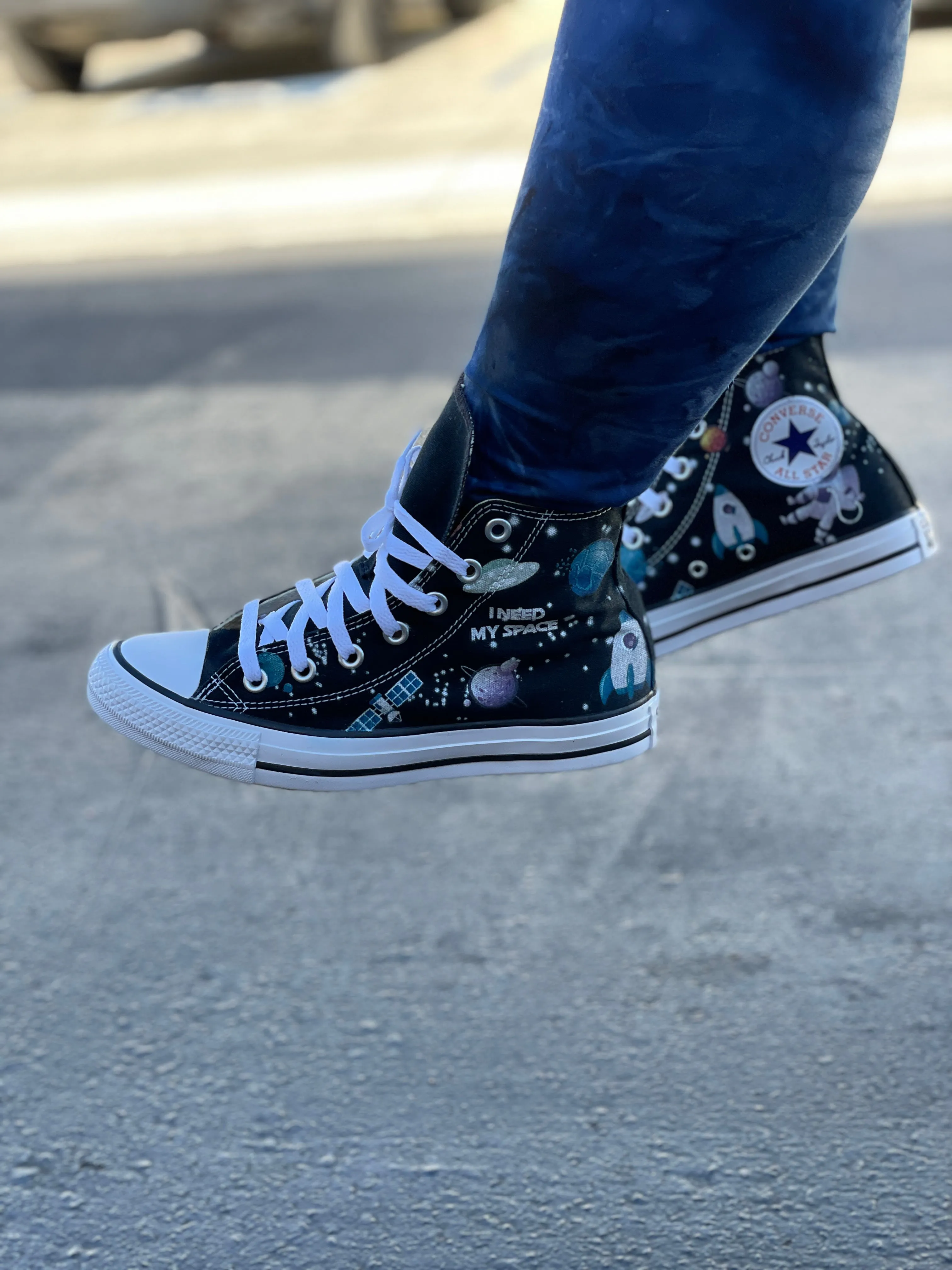 Space Cartoon Custom High Tops