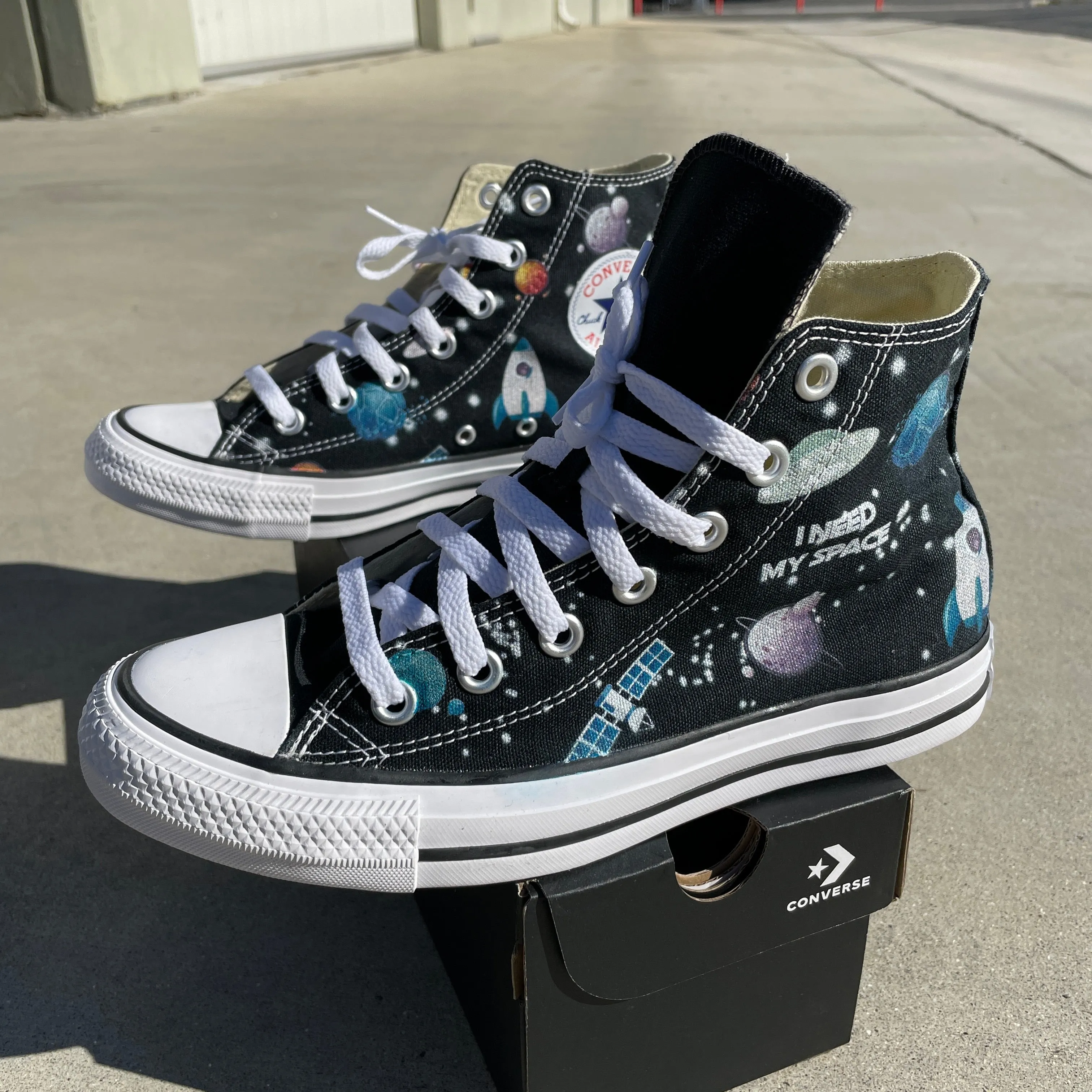 Space Cartoon Custom High Tops