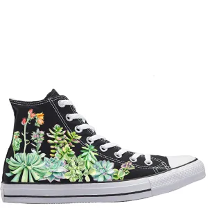 Sucker for Succulents - Custom Black High Tops