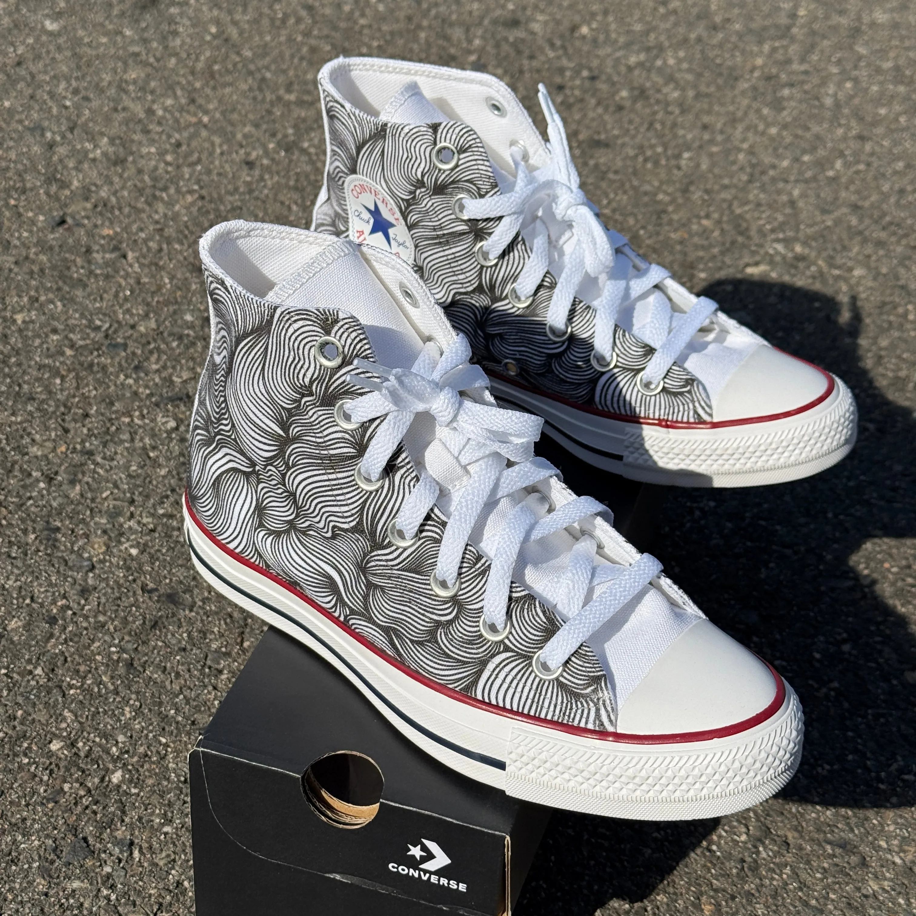 Swirl White High Tops