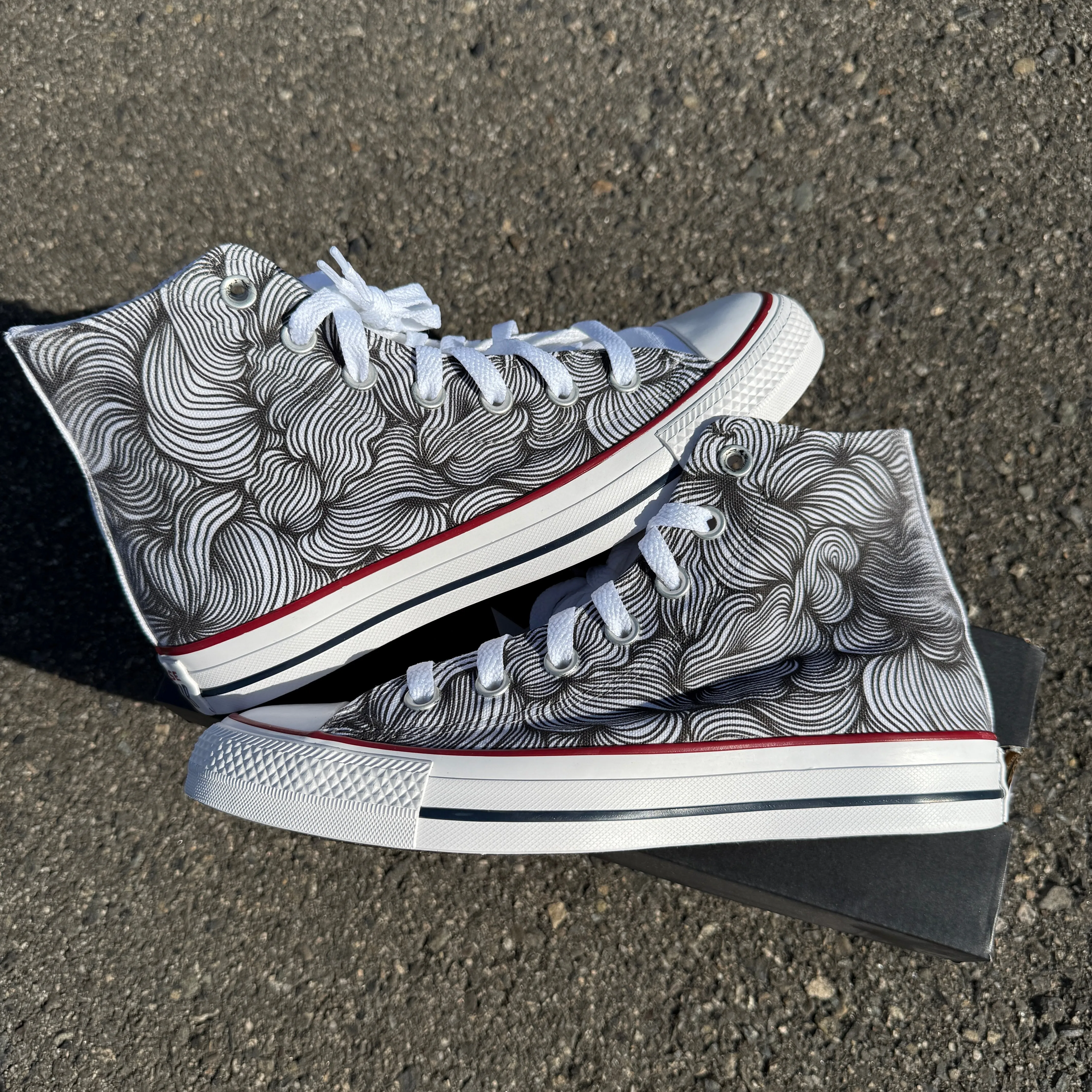 Swirl White High Tops