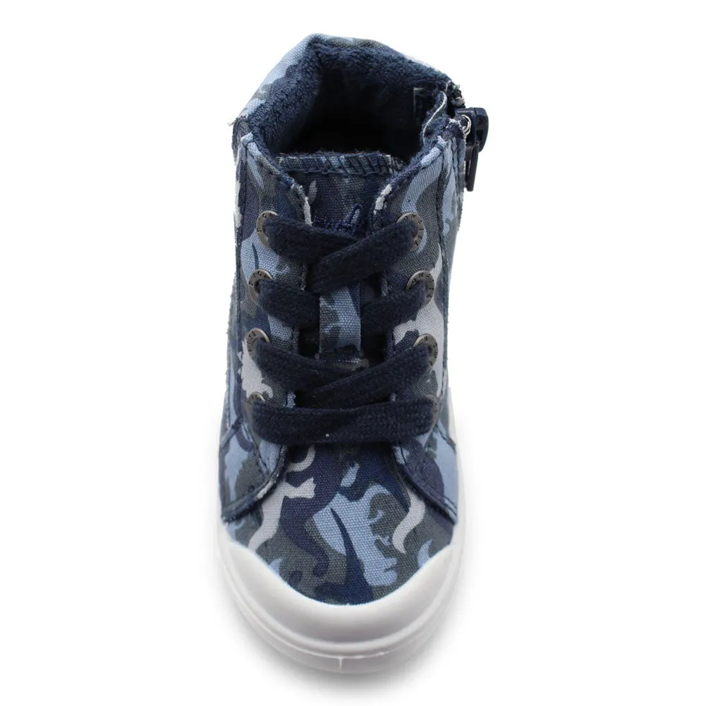 Toddler Vepper-TB in Navy T-Rex Camo Canvas by Blowfish