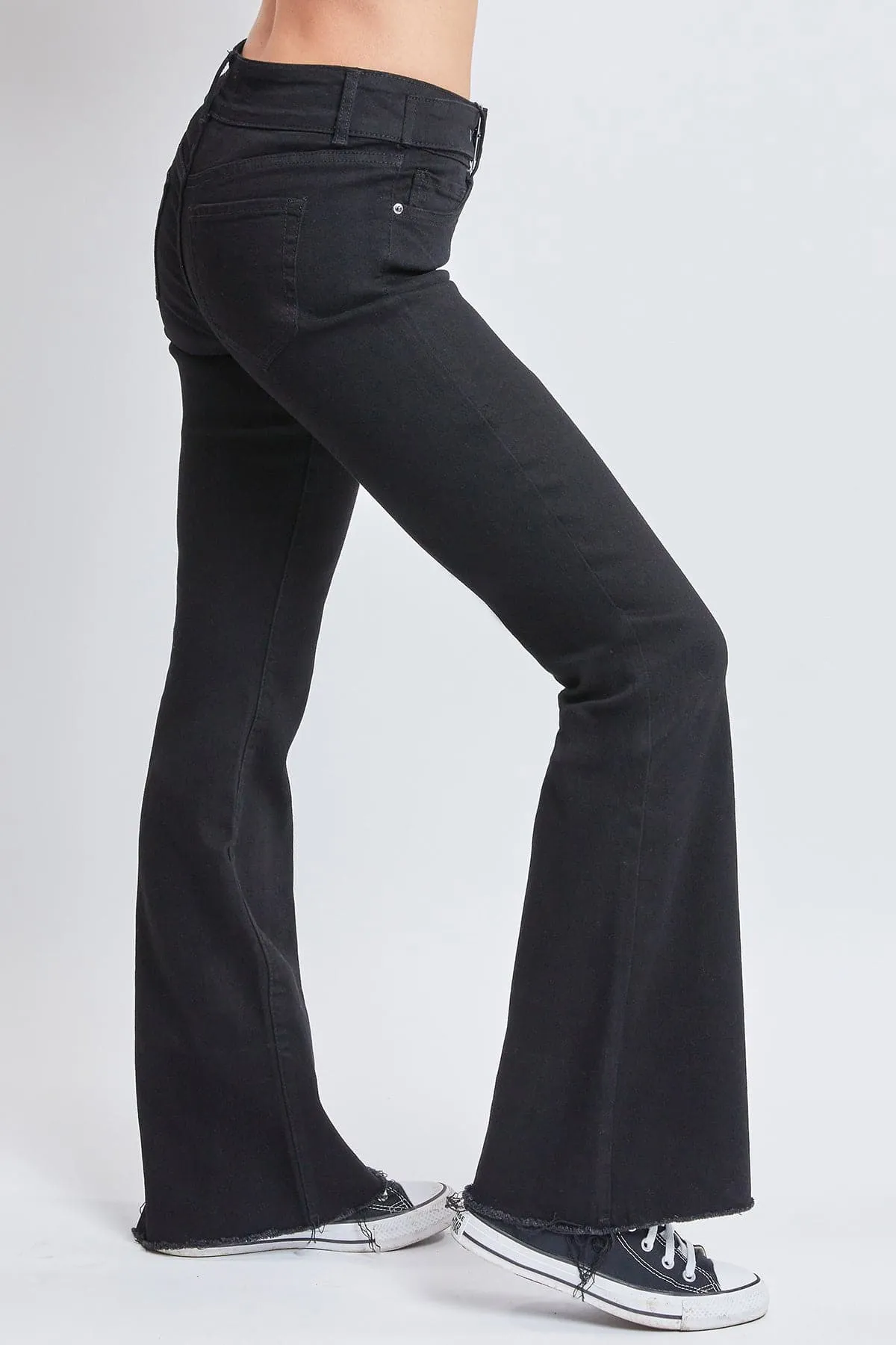 Women's Belted Flare Jeans