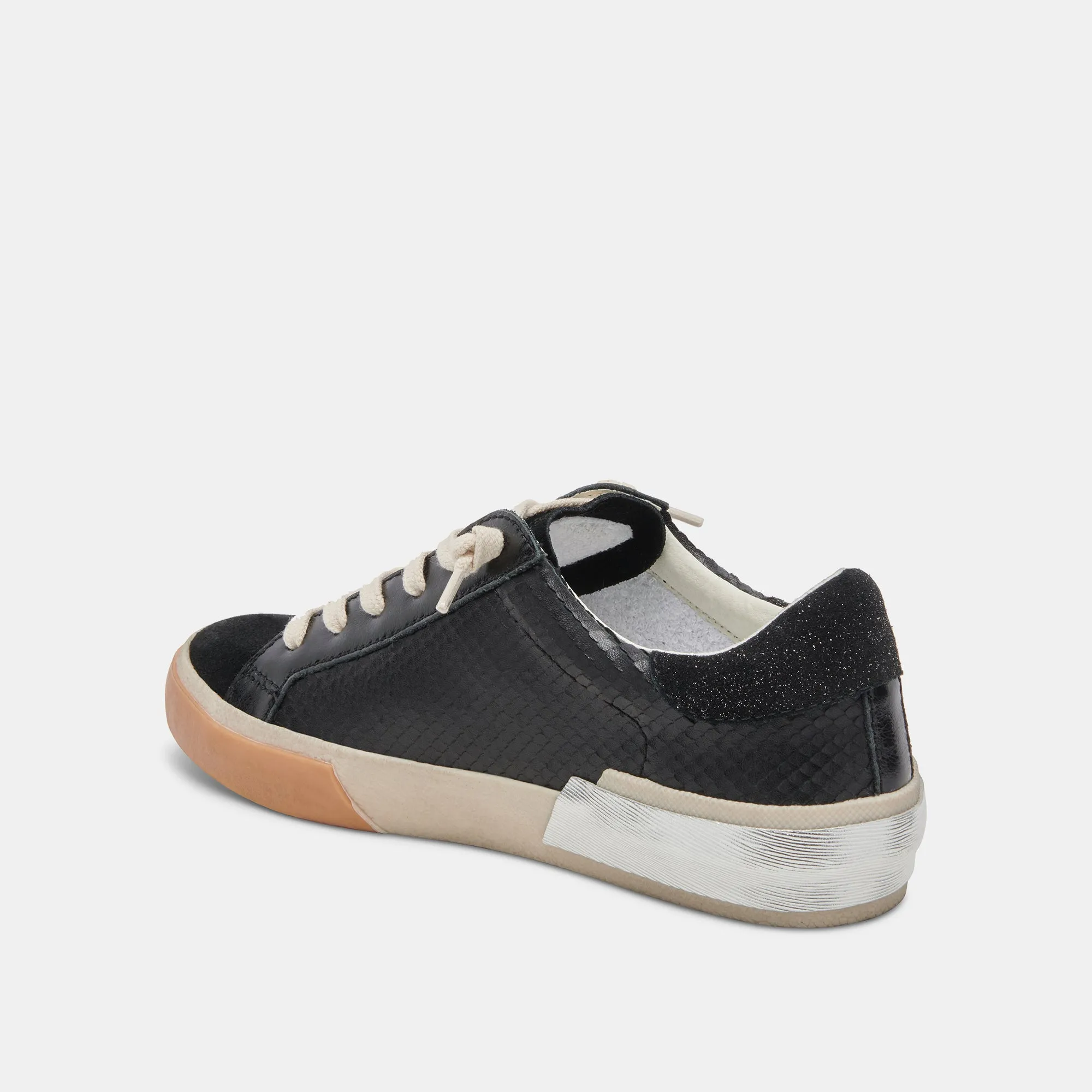 ZINA SNEAKERS ONYX EMBOSSED LEATHER